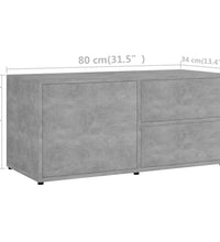 TV-Schrank Betongrau 80x34x36 cm Holzwerkstoff