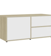 TV-Schrank Weiß Sonoma-Eiche 80x34x36 cm Holzwerkstoff