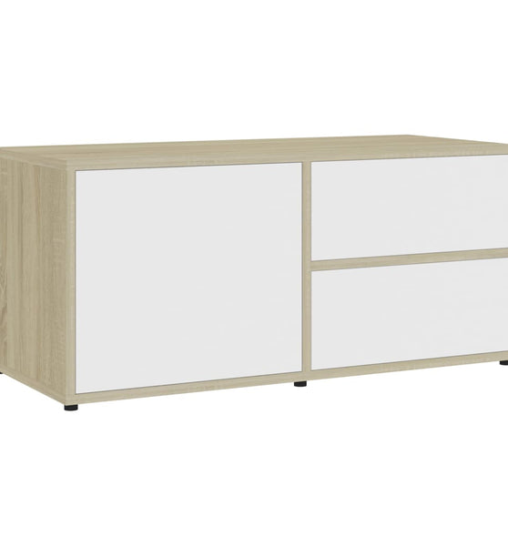 TV-Schrank Weiß Sonoma-Eiche 80x34x36 cm Holzwerkstoff