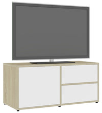 TV-Schrank Weiß Sonoma-Eiche 80x34x36 cm Holzwerkstoff