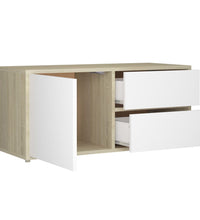 TV-Schrank Weiß Sonoma-Eiche 80x34x36 cm Holzwerkstoff