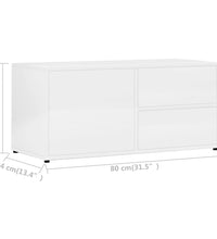 TV-Schrank Hochglanz-Weiß 80x34x36 cm Holzwerkstoff