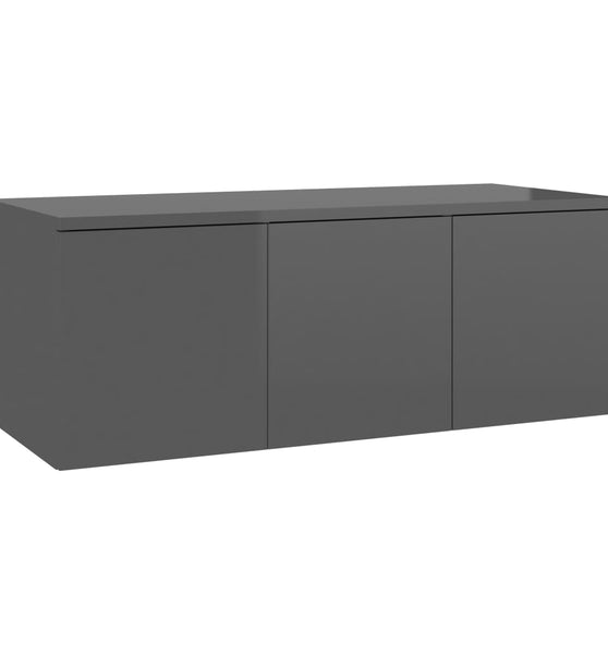 TV-Schrank Hochglanz-Grau 80x34x30 cm Holzwerkstoff