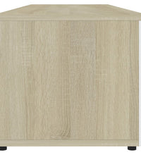 TV-Schrank Weiß und Sonoma-Eiche 120x34x30 cm Holzwerkstoff