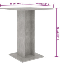 Bistrotisch Betongrau 60x60x75 cm Holzwerkstoff