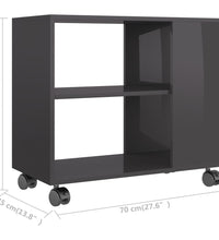 Beistelltisch Hochglanz-Grau 70x35x55 cm Holzwerkstoff