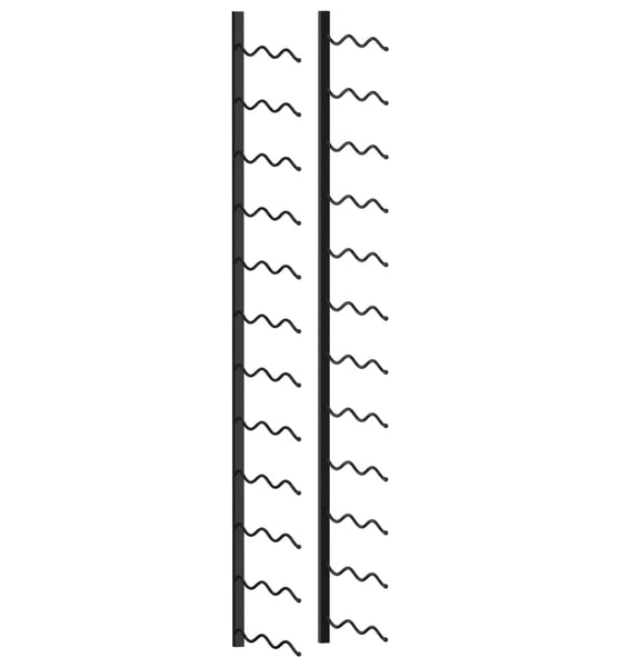 Wand-Weinregal für 24 Flaschen Schwarz Eisen