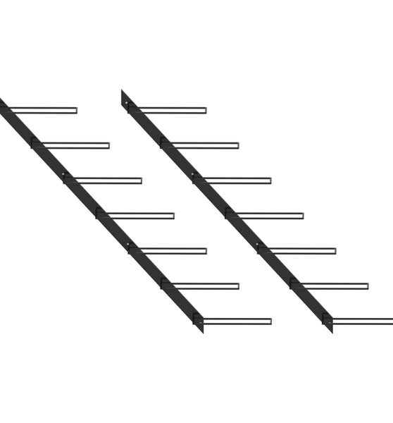 Wand-Weinregale für 14 Flaschen 2 Stk. Schwarz Metall