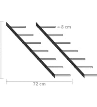 Wand-Weinregale für 14 Flaschen 2 Stk. Schwarz Metall