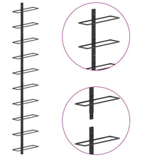 Wand-Weinregal für 10 Flaschen Schwarz Metall