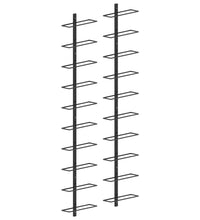 Wand-Weinregale für 20 Flaschen 2 Stk. Schwarz Metall