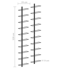 Wand-Weinregale für 20 Flaschen 2 Stk. Schwarz Metall