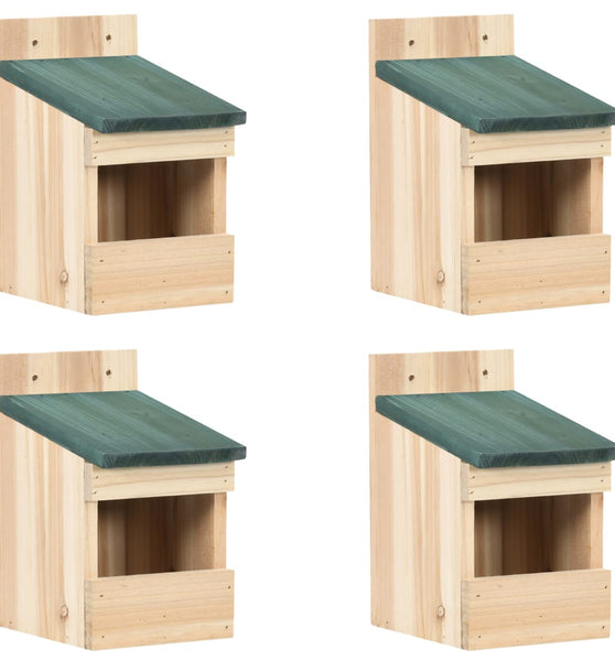 Vogelhäuser 4 Stk. 12x16x20 cm Tannenholz