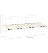 Tagesbett-Rahmen Weiß Metall 90×200 cm
