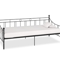 Tagesbett-Rahmen Schwarz Metall 90×200 cm