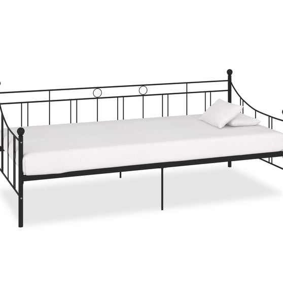Tagesbett-Rahmen Schwarz Metall 90×200 cm