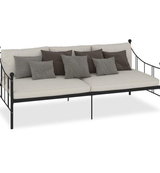 Tagesbett-Rahmen Schwarz Metall 90×200 cm
