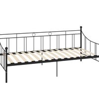 Tagesbett-Rahmen Schwarz Metall 90×200 cm