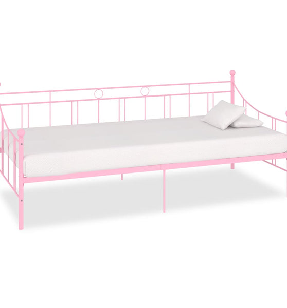 Tagesbett-Rahmen Rosa Metall 90×200 cm