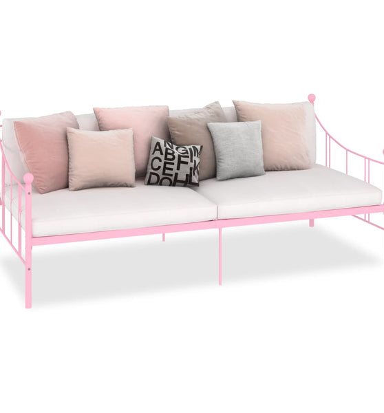 Tagesbett-Rahmen Rosa Metall 90×200 cm