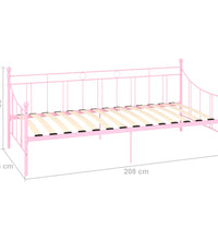 Tagesbett-Rahmen Rosa Metall 90×200 cm