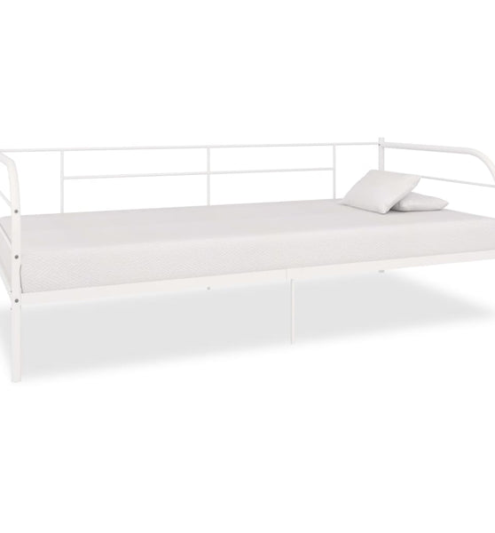 Tagesbett-Rahmen Weiß Metall 90×200 cm