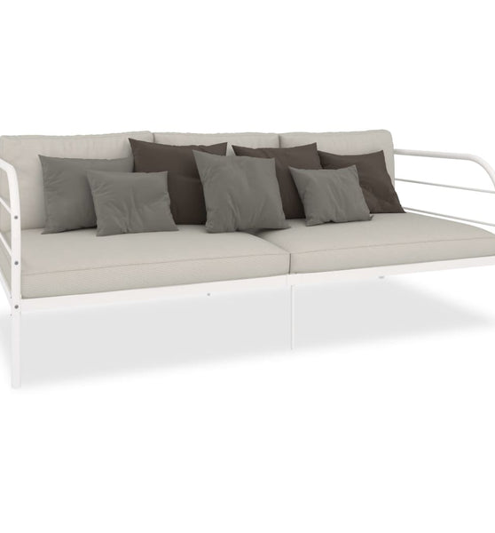 Tagesbett-Rahmen Weiß Metall 90×200 cm
