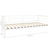 Tagesbett-Rahmen Weiß Metall 90×200 cm