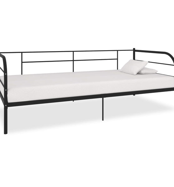 Tagesbett-Rahmen Schwarz Metall 90×200 cm