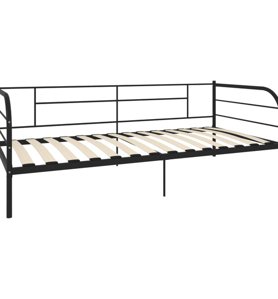 Tagesbett-Rahmen Schwarz Metall 90×200 cm