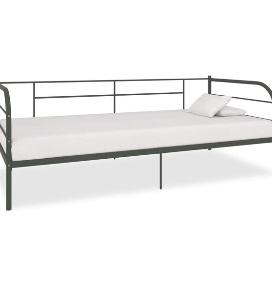 Tagesbett-Rahmen Grau Metall 90×200 cm