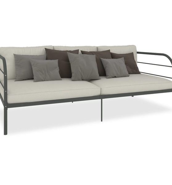 Tagesbett-Rahmen Grau Metall 90×200 cm