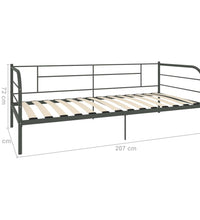 Tagesbett-Rahmen Grau Metall 90×200 cm