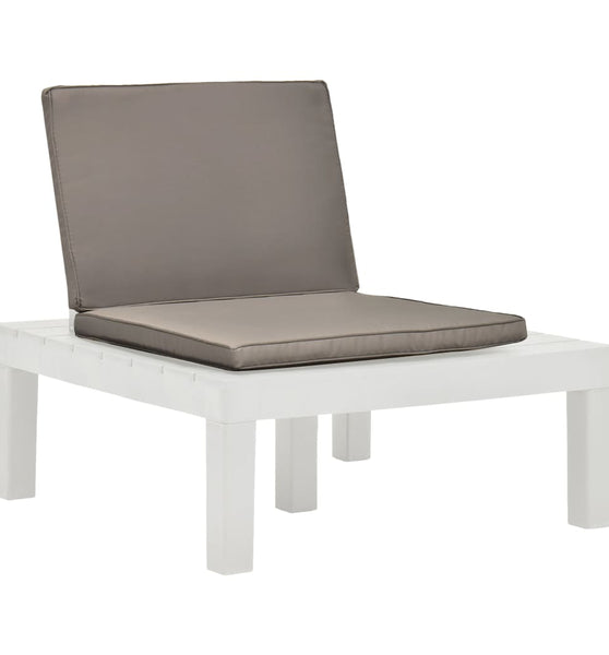 3-tlg. Garten-Lounge-Set Kunststoff Weiß