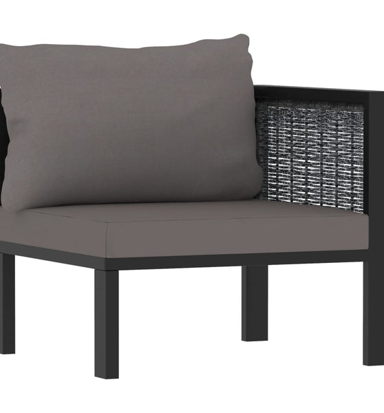 Sofa-Eckelement mit Linker Armlehne Poly Rattan Anthrazit