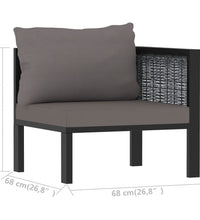 Sofa-Eckelement mit Linker Armlehne Poly Rattan Anthrazit