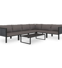 Sofa-Eckelement mit Linker Armlehne Poly Rattan Anthrazit