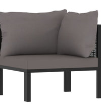 Sofa-Eckelement mit Linker Armlehne Poly Rattan Anthrazit