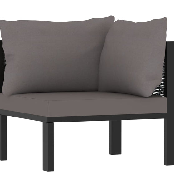 Sofa-Eckelement mit Linker Armlehne Poly Rattan Anthrazit