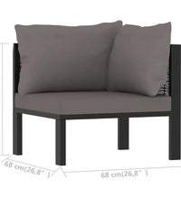 Sofa-Eckelement mit Linker Armlehne Poly Rattan Anthrazit