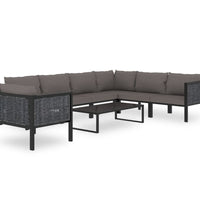 Sofa-Eckelement mit Linker Armlehne Poly Rattan Anthrazit