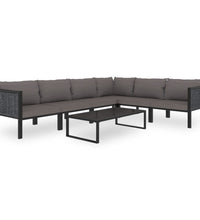 Sofa-Mittelelement mit Kissen Poly Rattan Anthrazit