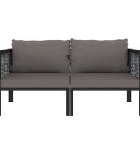 2-Sitzer-Sofa mit Auflage Anthrazit Poly Rattan