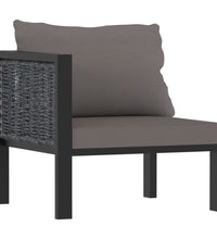 2-Sitzer-Sofa mit Auflage Anthrazit Poly Rattan