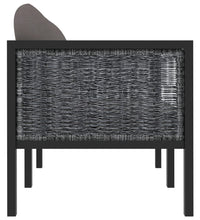 2-Sitzer-Sofa mit Auflage Anthrazit Poly Rattan