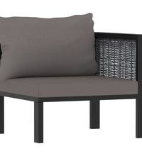 3-Sitzer-Sofa mit Auflage Anthrazit Poly Rattan