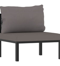 3-Sitzer-Sofa mit Auflage Anthrazit Poly Rattan