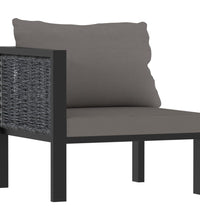 3-Sitzer-Sofa mit Auflage Anthrazit Poly Rattan