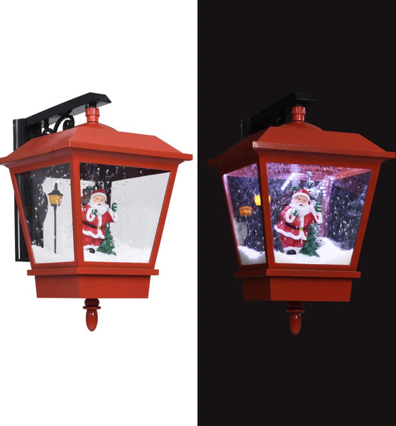 Weihnachts-Wandleuchte mit LED-Licht und Weihnachtsmann Rot