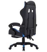 Gaming-Stuhl mit Fußstütze Blau und Schwarz Kunstleder